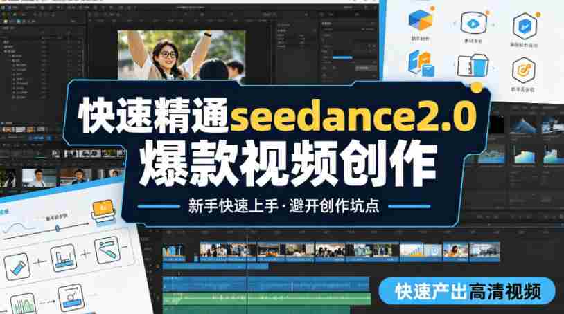 快速精通seedance2.0爆款视频创作，快速产出高清视频，避开大量创作坑点，新手也能快速上手-中创网_分享创业项目_助您在家赚钱