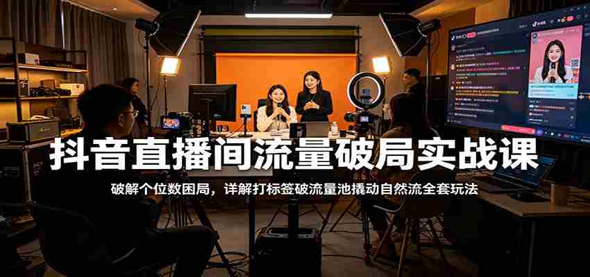抖音直播间流量破局实战课：破解个位数困局，详解打标签破流量池撬动自然流全套玩法-中创网_分享创业项目_助您在家赚钱