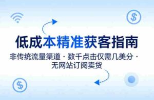 低成本精准获客指南,用非传统流量渠道,实现数千点击仅需几美分,不用网站也能搞订阅卖货-中创网_分享创业项目_助您在家赚钱
