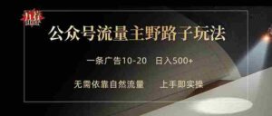 (18178期)公众号流量主野路子玩法 单条广告10-20元 日入500+-中创网_分享创业项目_助您在家赚钱