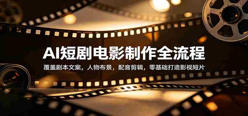 AI短剧电影制作全流程：覆盖剧本文案，人物布景，配音剪辑，零基础打造影视短片-中创网_分享创业项目_助您在家赚钱