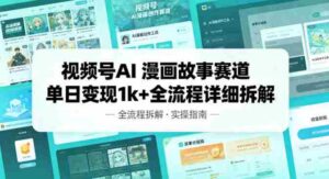 视频号AI漫画故事赛道单日变现1k+全流程详细拆解-中创网_分享创业项目_助您在家赚钱