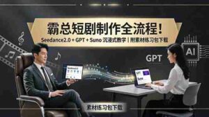 (18153期)霸总短剧制作全流程!Seedance2.0 + GPT + Suno 沉浸式教学|附素材练习包下载-中创网_分享创业项目_助您在家赚钱