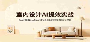 室内设计AI提效实战:ComfyUI/NanoBananaPro快速出家装效果图与设计视频-中创网_分享创业项目_助您在家赚钱