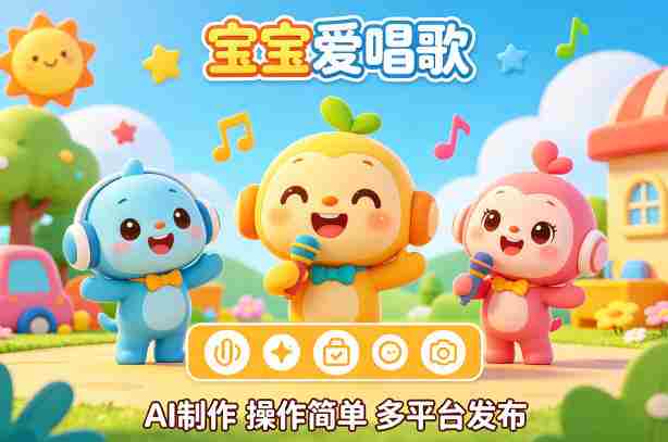 AI制作儿歌动画短视频,可多平台发布,操作简单好上手