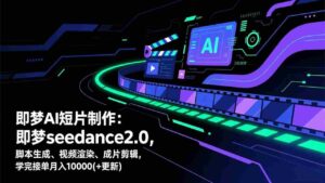 (17969期)即梦AI 短片制作(更新):即梦seedance2.0,脚本生成、视频渲染、成片剪辑,学完接单月入10000+-中创网_分享创业项目_助您在家赚钱