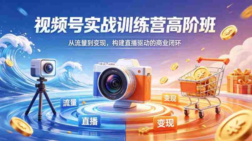 视频号实战训练营高阶班,从流量到变现,构建直播驱动的商业闭环(26年4月)