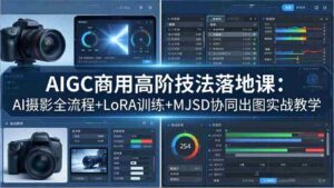 (18254期)AIGC商用高阶技法落地课:AI摄影全流程+LoRA训练+MJSD协同出图实战教学-中创网_分享创业项目_助您在家赚钱