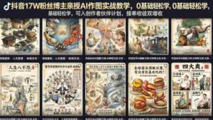 抖音17W粉丝博主亲授AI作图实战教学,0基础轻松学,可入创作者伙伴计划,接单收徒双增收-中创网_分享创业项目_助您在家赚钱