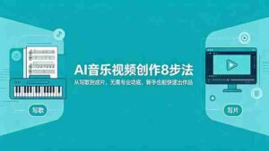(18340期)AI音乐视频创作8步法:从写歌到成片,无需专业功底,新手也能快速出作品-中创网_分享创业项目_助您在家赚钱