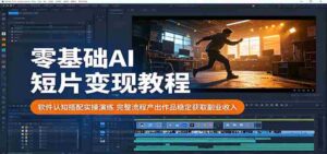 零基础AI短片变现教程:软件认知搭配实操演练,完整流程产出作品稳定获取副业收入-中创网_分享创业项目_助您在家赚钱