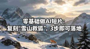 零基础做AI短片:复刻《雪山救狐》,3步即可落地-中创网_分享创业项目_助您在家赚钱