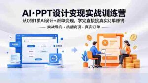(18458期)AI·PPT设计变现实战训练营,从0到1学AI设计+派单变现,学完直接接真实订单赚钱-中创网_分享创业项目_助您在家赚钱