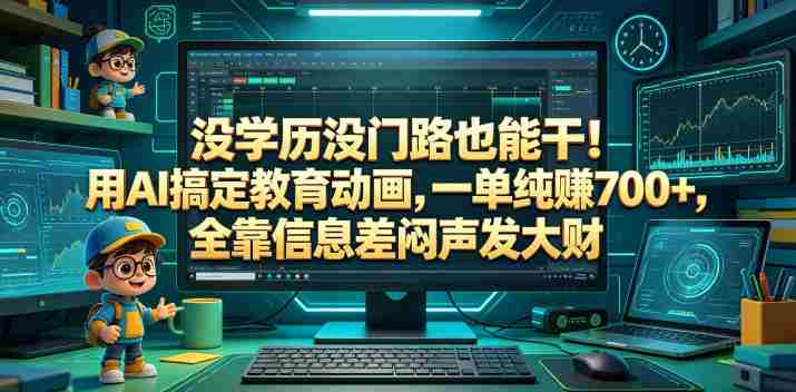 没学历没门路也能干!用AI搞定教育动画,一单纯賺700+,全靠信息差闷声发大财【揭秘】