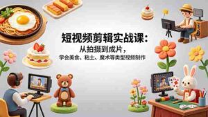 (18375期)短视频剪辑实战课:从拍摄到成片,学会美食、粘土、魔术等类型视频制作-中创网_分享创业项目_助您在家赚钱