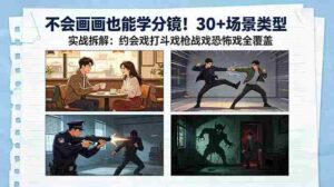 (18591期)不会画画也能学分镜!30+场景类型实战拆解:约会戏打斗戏枪战戏恐怖戏全覆盖-中创网_分享创业项目_助您在家赚钱
