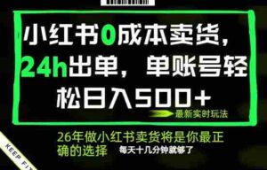 小红书0成本AI卖货,24小时出单,全流程托管,保底日入500+,每天十几分钟就够了【揭秘】-中创网_分享创业项目_助您在家赚钱