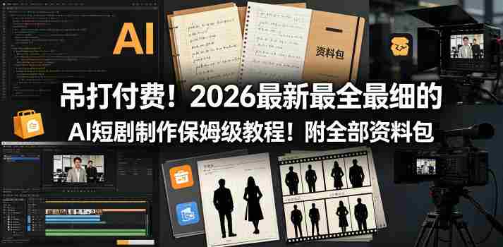 吊打付费！2026最新最全最细的AI短剧制作保姆级教程！附全部资料包-中创网_分享创业项目_助您在家赚钱