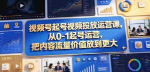 视频号起号视频投放运营课,从0-1起号运营,把内容流量价值放到更大-中创网_分享创业项目_助您在家赚钱