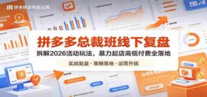 拼多多总裁班线下复盘:拆解2026活动玩法,暴力起店高低付费全落地-中创网_分享创业项目_助您在家赚钱