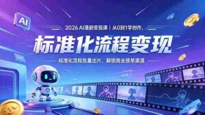 (18643期)2026AI漫剧变现课|从0到1学创作,标准化流程批量出片,解锁商业接单渠道-中创网_分享创业项目_助您在家赚钱