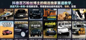 抖音百万粉丝博主的精选独家赛道教学，涵盖汽车+体育+影视解说等，零基础也能快速起号、涨粉、变现-中创网_分享创业项目_助您在家赚钱