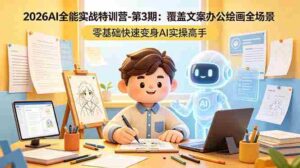 (18573期)2026AI全能实战特训营-第3期:覆盖文案办公绘画全场景 零基础快速变身AI实操高手-中创网_分享创业项目_助您在家赚钱