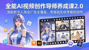 (18505期)全能AI视频创作导师养成课2.0,漫剧数字人商业广告全覆盖,零基础系统学爆款创作-中创网_分享创业项目_助您在家赚钱