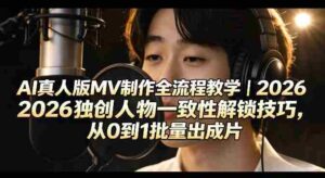 AI真人版MV制作全流程教学|2026独创人物一致性解锁技巧,从0到1批量出成片-中创网_分享创业项目_助您在家赚钱
