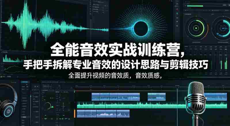 全能音效实战训练营,手把手拆解专业音效的设计思路与剪辑技巧,全面提升视频的音效质感