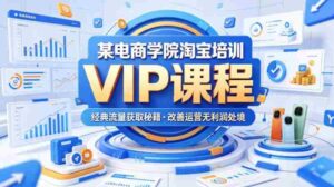某电商学院淘宝培训VIP课程,各种经典有用的流量获取秘籍,改善运营产品没利润的处境(2026年5月)-中创网_分享创业项目_助您在家赚钱