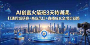 AI创富火箭班3天特训课,打通同城获客+商业风口+直播成交全增长链路,2026年4月新课-中创网_分享创业项目_助您在家赚钱