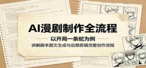 AI漫剧制作全流程:以开局一条蛇为例,讲解脚本图文生成与后期剪辑完整创作流程-中创网_分享创业项目_助您在家赚钱