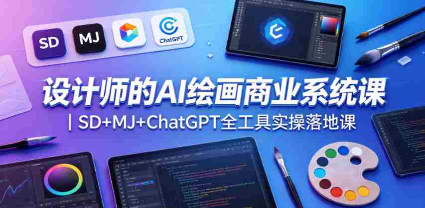 设计师的AI绘画商业系统课|SD+MJ+ChatGPT全工具实操落地课