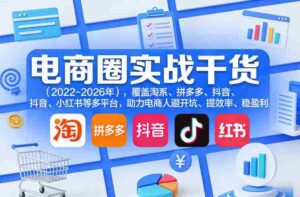 电商圈实战干货(2023-2026年),覆盖淘系、拼多多、抖音、小红书等多平台,助力电商人避开坑、提效率、稳盈利(更新5月10)-中创网_分享创业项目_助您在家赚钱