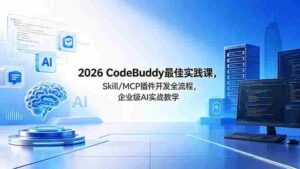(18516期) 2026CodeBuddy最佳实践课,Skill/MCP 插件开发全流程,企业级 AI 实战教学-中创网_分享创业项目_助您在家赚钱