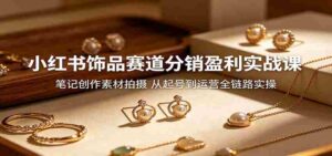 小红书饰品赛道分销盈利实战课:笔记创作素材拍摄,从起号到运营全链路实操-中创网_分享创业项目_助您在家赚钱