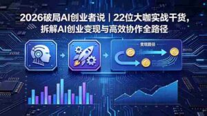 (18628期)2026 破局 AI 创业者说|22 位大咖实战干货,拆解 AI 创业变现与高效协作全路径-中创网_分享创业项目_助您在家赚钱