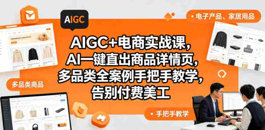 AIGC+电商实战课，AI一键直出商品详情页，多品类全案例手把手教学，告别付费美工-中创网_分享创业项目_助您在家赚钱