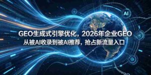 GEO生成式引擎优化,2026年企业GEO从被AI收录到被AI推荐,抢占新流量入口-中创网_分享创业项目_助您在家赚钱