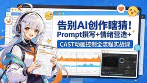 （18473期）告别AI创作瞎猜！Prompt撰写+情绪营造+CAST动画控制全流程实战课-中创网_分享创业项目_助您在家赚钱