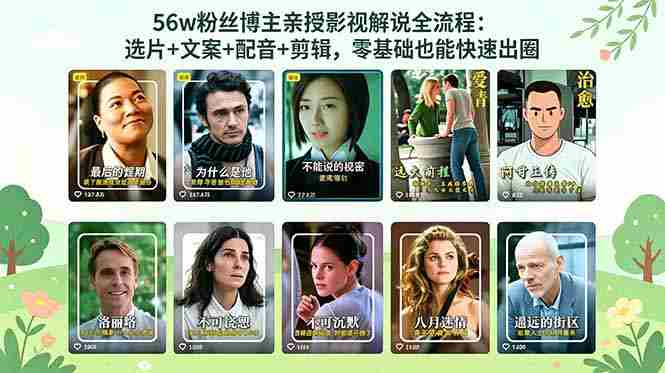 （18579期）56万粉丝博主亲授影视解说全流程：选片+文案+配音+剪辑，零基础也能快速出圈-中创网_分享创业项目_助您在家赚钱