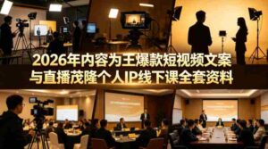 2026年内容为王爆款短视频文案与直播茂隆个人IP线下课全套资料(价值4980)-中创网_分享创业项目_助您在家赚钱