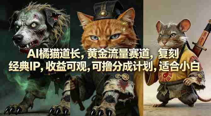 AI橘猫道长，黄金流量赛道，复刻经典IP，收益可观，可撸分成计划，适合小白-中创网_分享创业项目_助您在家赚钱