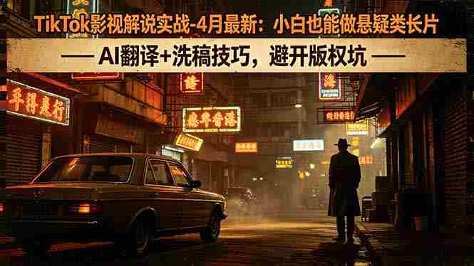 （18277期）TikTok影视解说实战-4月最新：小白也能做悬疑类长片，AI翻译+洗稿技巧，避开版权坑-中创网_分享创业项目_助您在家赚钱