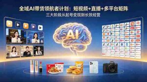 (18593期)全域AI带货领航者计划:短视频+直播+多平台矩阵,三大阶段从起号变现到长效经营-中创网_分享创业项目_助您在家赚钱
