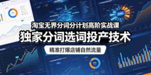 淘宝无界分词分计划高阶实战课,独家分词选词投产技术,精准打爆店铺自然流量-中创网_分享创业项目_助您在家赚钱