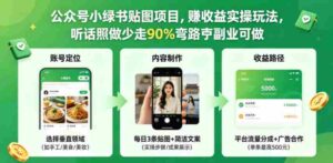 公众号小绿书贴图项目,赚收益实操玩法,听话照听话照少走90%弯路丨副业可做-中创网_分享创业项目_助您在家赚钱
