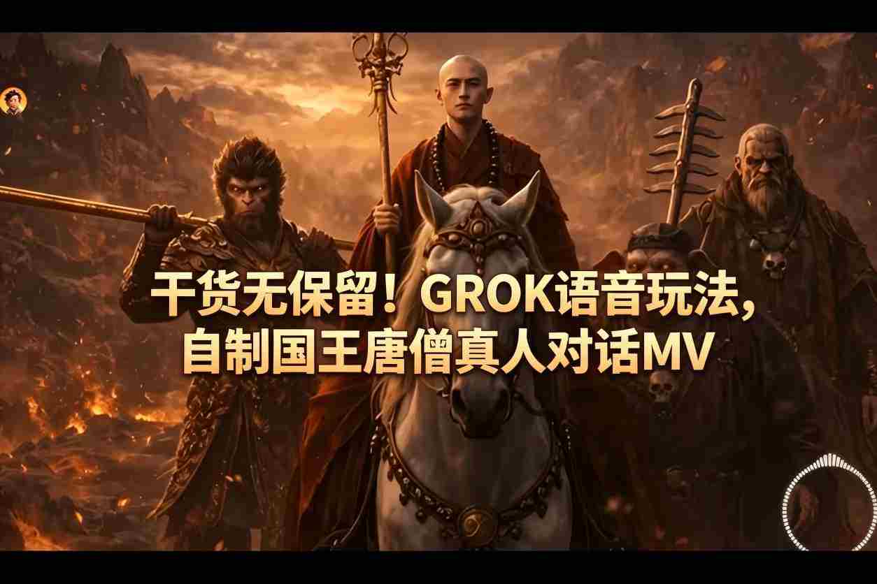 干货无保留!GROK语音玩法,自制国王唐僧真人对话MV