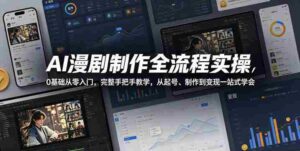 AI漫剧制作全流程实操,0基础从零入门,完整手把手教学,从起号、制作到变现一站式学会-中创网_分享创业项目_助您在家赚钱